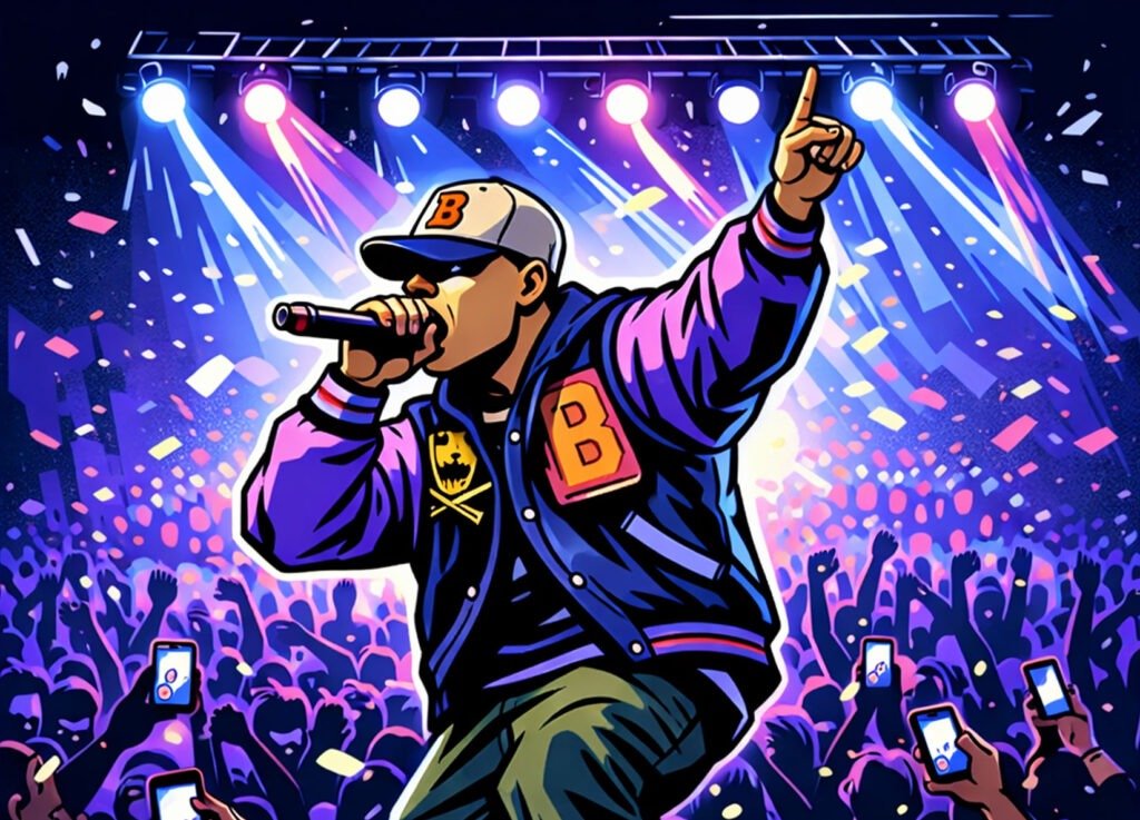 artista cantando frente muchas personas LKMA Let Kids Make Art